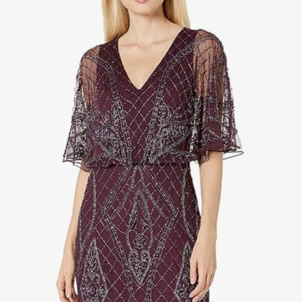 Adrianna Papell Women's Beaded Blouson Gown